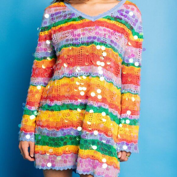 Sequin Rainbow Coverup Dress